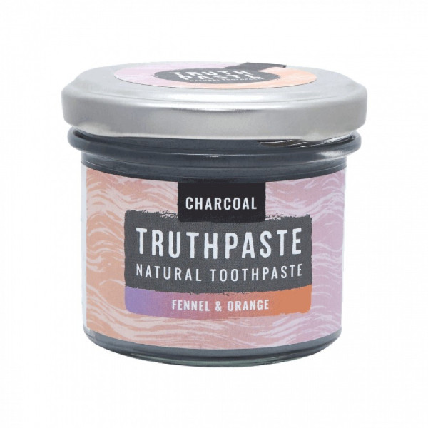 Truthpaste Charcoal přírodní minerální zubní pasta s aktivním uhlím 100 ml Fenykl a pomeranč