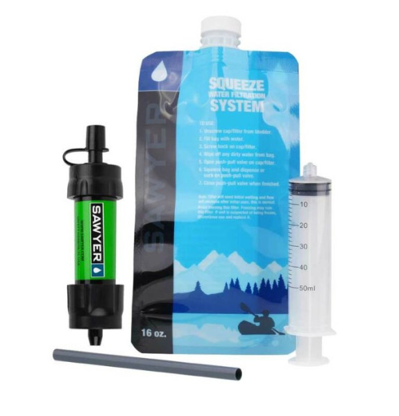 SAWYER Vodní cestovní filtr MINI Filter GREEN