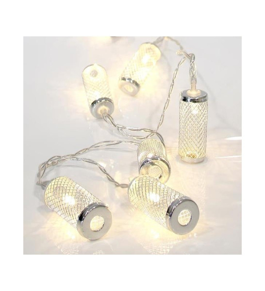 Eurolamp LED světelný řetěz s kovovým válcem, barva teplá bílá, 10 ks LED, 1 ks