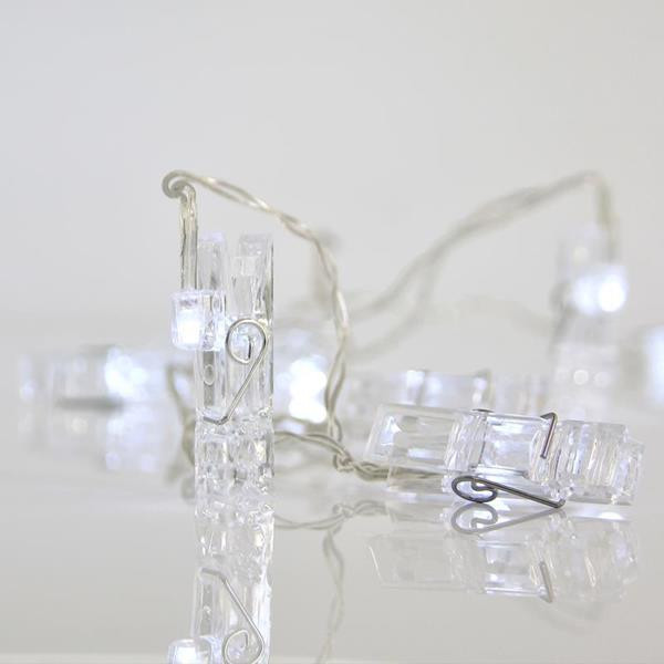 Eurolamp LED světelný řetěz s plastovými kolíčky, barva teplá bílá, 10 ks LED, 1 ks