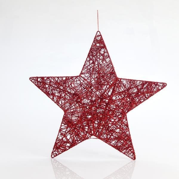 Závěsná hvězda, červená, 45 cm
