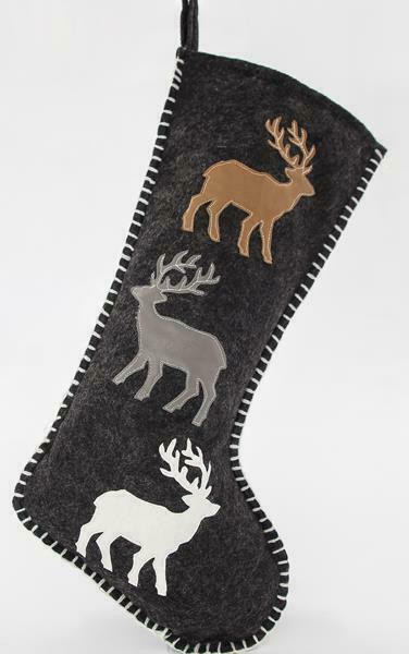 Eurolamp Ponožka šedá s jeleny, 24 x 1 x 50 cm, 1 ks