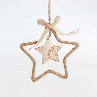 Vánoční dekorace Závěsná hvězda 27 x 15 x 0,5 cm, 1 ks