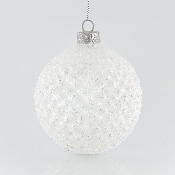 Vánoční ozdoby Transparentní skleněný míč, 8 cm, SET 4 ks