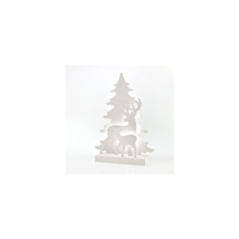 Eurolamp Stolní dekorace se stromkem a s jeleny, 11 LED, na baterie, 29 x 8 x 40,5 cm, 1 ks
