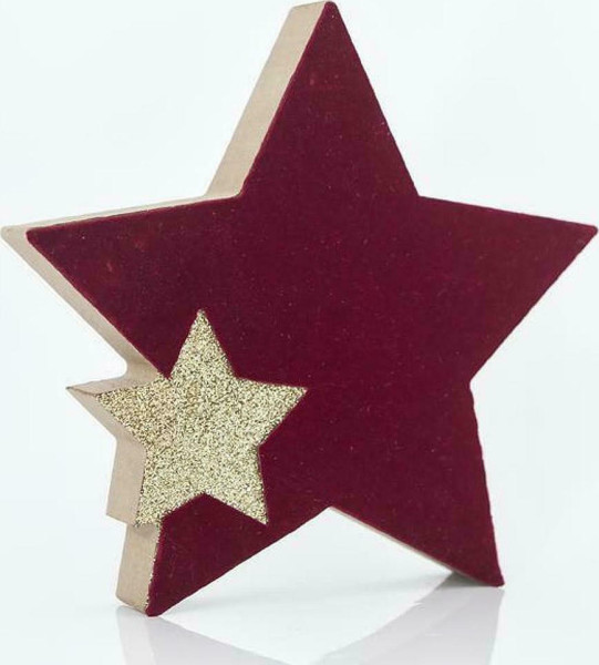 Eurolamp Dřevěná stolní hvězda, 15 x 2 x 15 cm