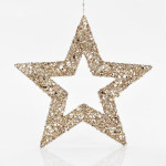 Eurolamp Hvězda, zlatá s glitry, 45 cm