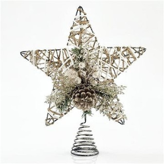 Eurolamp Hvězda na špičku vánočního stromku, zlatá, 30,5 cm