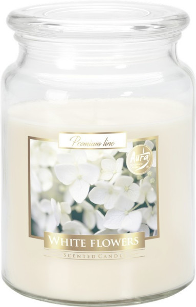 Aura vonná svíčka v dóze maxi Bílá květina