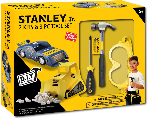 Stanley Jr. U004-K02-T03-SY Sada autíčko, bagr a 3 kusů nářadí