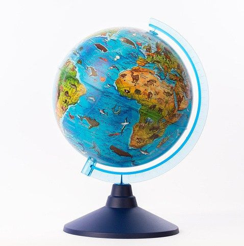 Alaysky Globe 25 cm Zoogeografický glóbus pro předškolní děti, popisky v angličtině