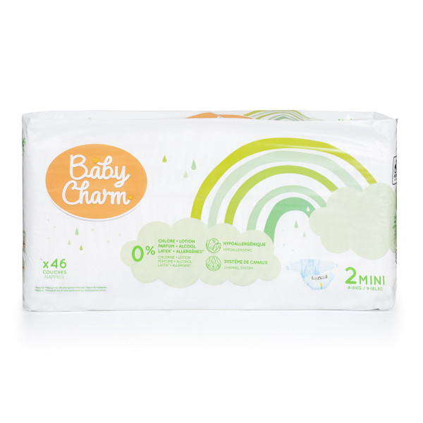 Baby Charm Super Dry Flex vel. 2 Mini, 3-6 kg (46 ks)