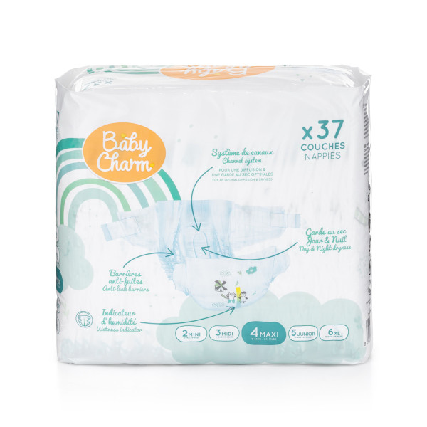 Baby Charm Super Dry Flex vel. 4 Maxi, 7-14 kg (37 ks)