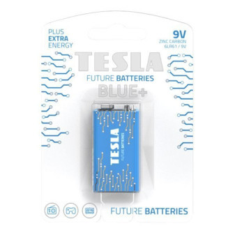 TESLA BLUE+ Zinc Carbon baterie 9V (6F22, 9V, blister) 1 ks
