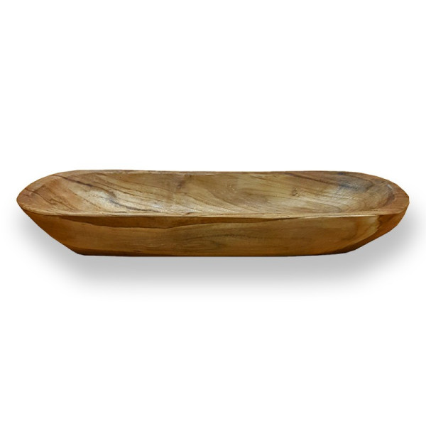 TEAK Mísa ve tvaru zaoblené loďky průměr 40 cm