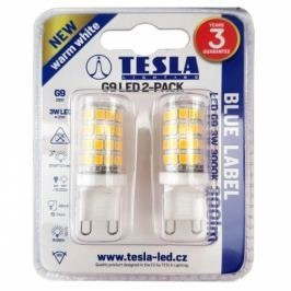 TESLA - LED  G9000330-5PACK, žárovka, G9, 3W, 230V, 300lm, 15 000h, 3000K teplá bílá, 360° 2ks v