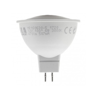 TESLA - LED  MR160630-5, žárovka GU5,3 MR16, 6W, 12V, 470lm, 25 000h, 3000K teplá bílá, 100°