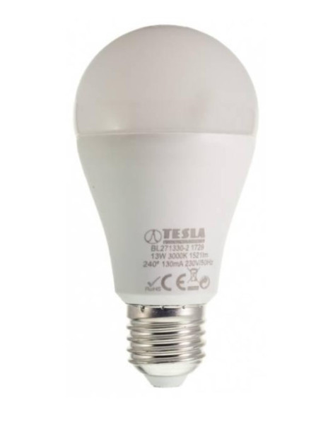 TESLA - LED  BL271330-2, žárovka BULB E27, 13W, 1521 lm - efektivita 117 lm/W
