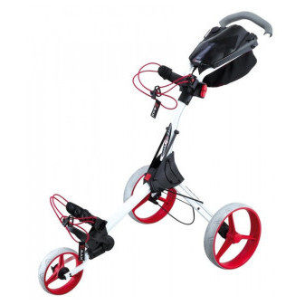 BIG MAX Golfový vozík TROLLEY IQ+, mechanický, 3-kolečkový, černý, červená kolečka
