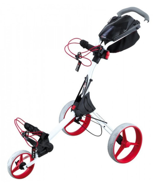 BIG MAX Golfový vozík TROLLEY IQ+, mechanický, 3-kolečkový, černý, červená kolečka
