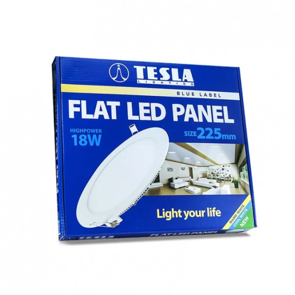 TESLA - LED  DL201840-3RW, podhledové svítidlo 18W, 230V, 1200lm, 35 000h, 4000K, Ra?80, 120°
