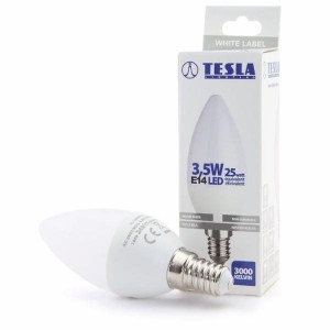 TESLA - LED  CL143530-2, žárovka CANDLE svíčka, E14, 3,5W, 230V, 249lm, 25 000h, 3000K teplá bíl