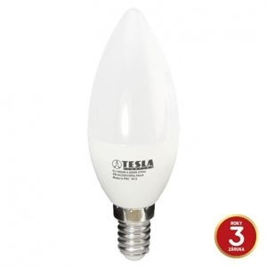 TESLA - LED  CL140540-4, žárovka CANDLE svíčka, E14, 5W, 230V, 470lm, 15 000h, 4000K studená bíl